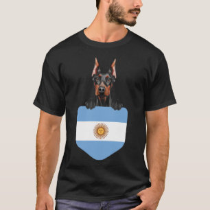 Argentinische Flagge Doberman Pinscher Hund in Poc T-Shirt