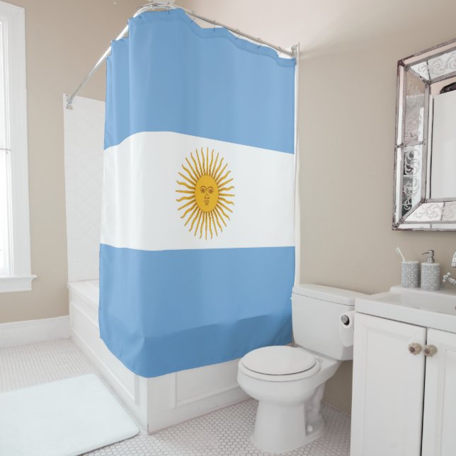 Argentinische Flagge Duschvorhang (Beispiel)