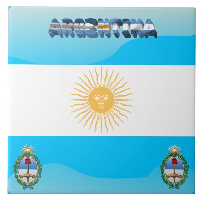 argentinische Flagge Fliese (Vorderseite)