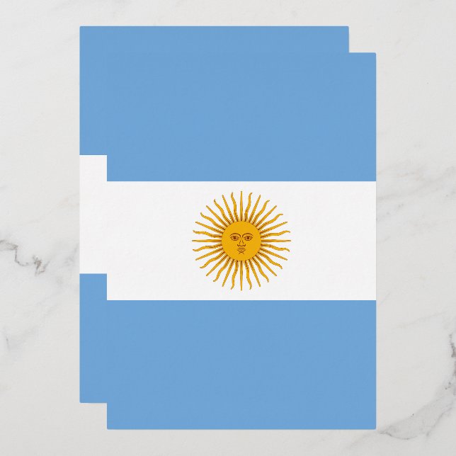 Argentinische Flagge Folieneinladung (Vorderseite/Rückseite)