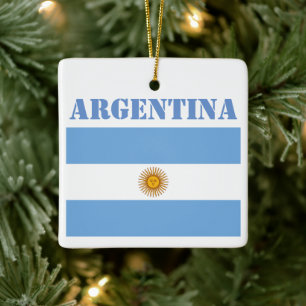 Argentinische Flagge Fußbälle Fußball Argentinisch Keramikornament