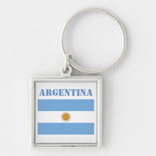 Argentinische Flagge Fußbälle Fußball Argentinisch Schlüsselanhänger