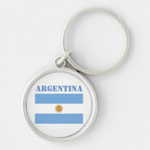 Argentinische Flagge Fußbälle Fußball Argentinisch Schlüsselanhänger