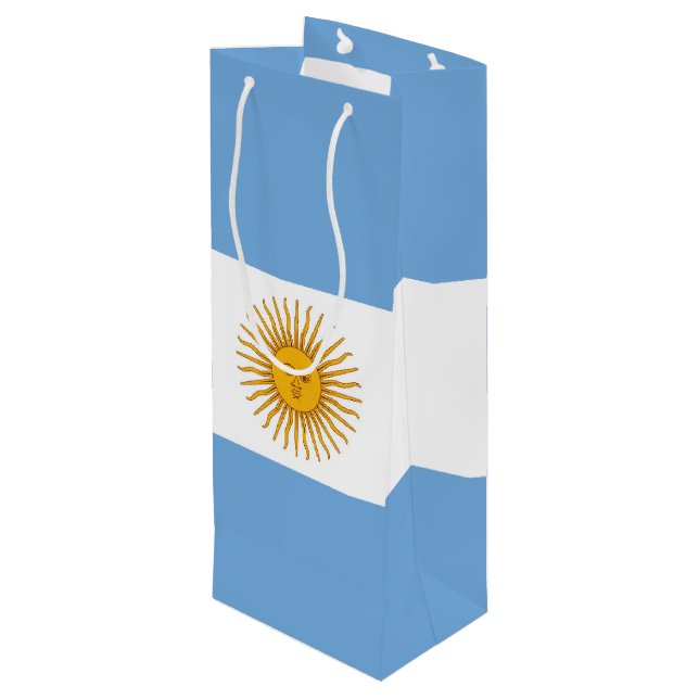 Argentinische Flagge Geschenktüte Für Weinflaschen (Rückseite Schrägansicht)