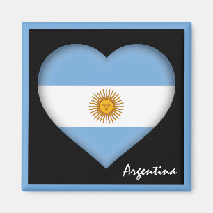 Argentinische Flagge & Herz, Argentinienurlaub /Sp Magnet