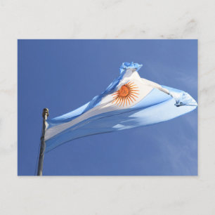 Argentinische Flagge im Wind Postkarte