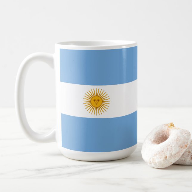 Argentinische Flagge Kaffeetasse (Mit Donut)