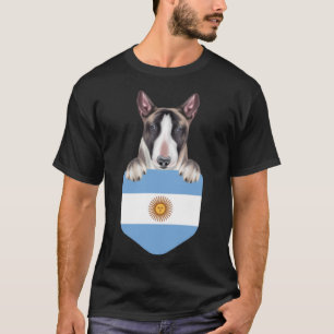 Argentinische Flagge Miniatur Bull Terrier Hund in T-Shirt