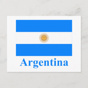Argentinische Flagge mit Namen Postkarte