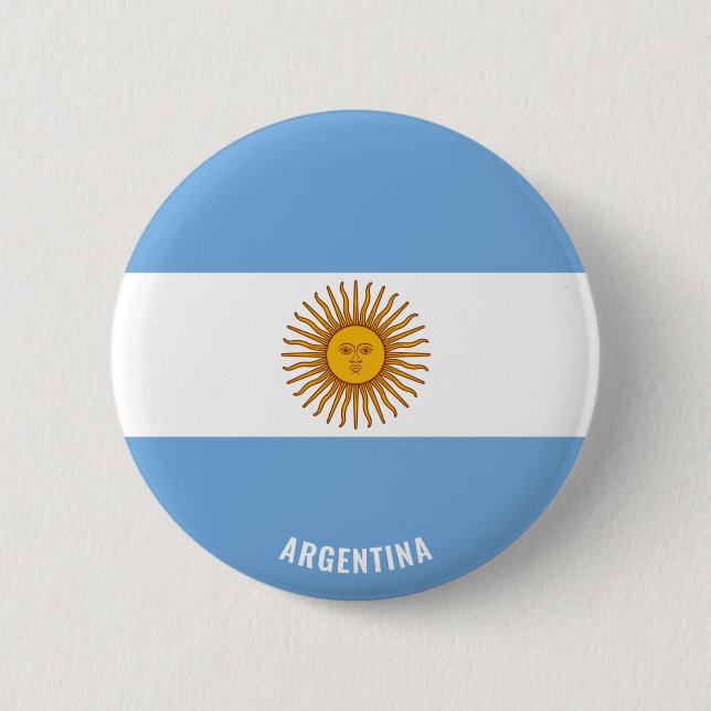 Argentinische Flagge Niedlich Patriotisch Button (Vorderseite)