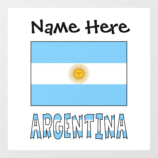 Argentinische Flagge Personalisiert Fensteraufkleber (Blatt)