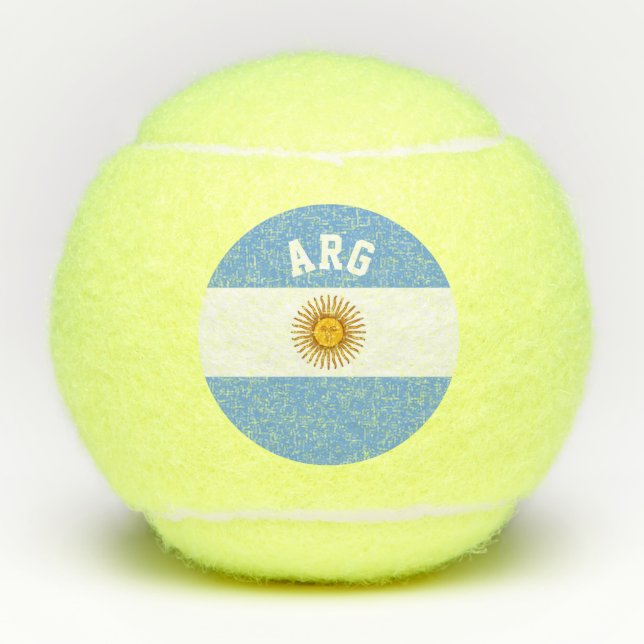 Argentinische Flagge - personalisierter Aufdruck Tennisbälle (Vorderseite)