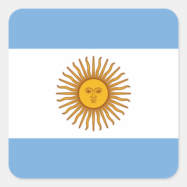 Argentinische Flagge Quadratischer Aufkleber (Vorderseite)