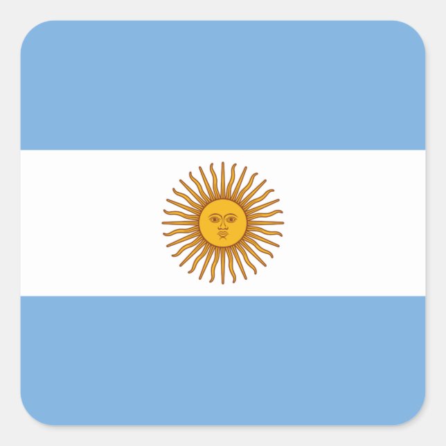 argentinische Flagge Quadratischer Aufkleber (Vorderseite)