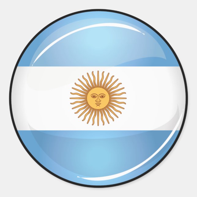 Argentinische Flagge Runder Aufkleber (Vorderseite)