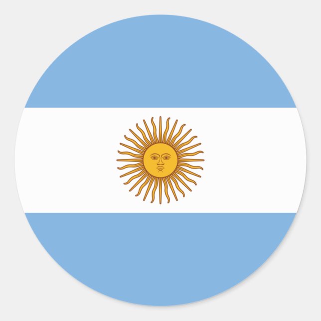 Argentinische Flagge Runder Aufkleber (Vorderseite)