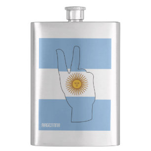 Argentinische Flagge Sieg Signatur Patriotic Flachmann