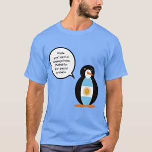 Argentinische Flagge sprechende Ms. Penguin Herren T-Shirt