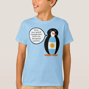 Argentinische Flagge Sprechende Ms Penguin Persona T-Shirt
