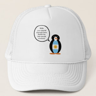 Argentinische Flagge Sprechende Ms Penguin Persona Truckerkappe