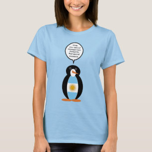 Argentinische Flagge sprechende Ms-Pinguin  T-Shirt
