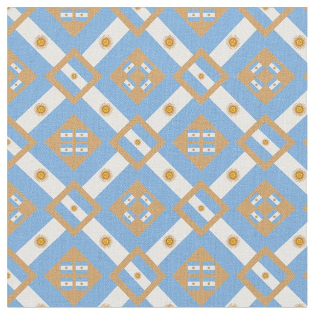 Argentinische Flagge und Trendy Argentina Fabric m Stoff (Nahaufnahme)