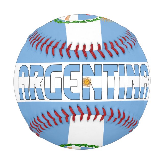 Argentinische Flagge und Wappen Patriotisch Baseball (Vorderseite)