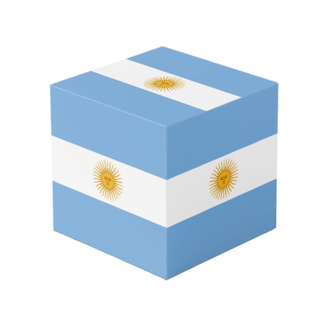 Argentinische Flagge Würfel (Vorderseite Schrägansicht)