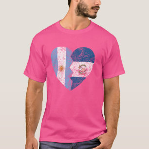 Argentinische Flaggen Guatemalas Herz Argentiniens T-Shirt
