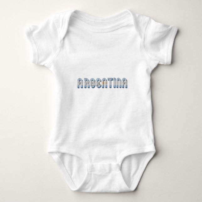 Argentinische Flaggenfarben Typografie Baby Strampler (Vorderseite)