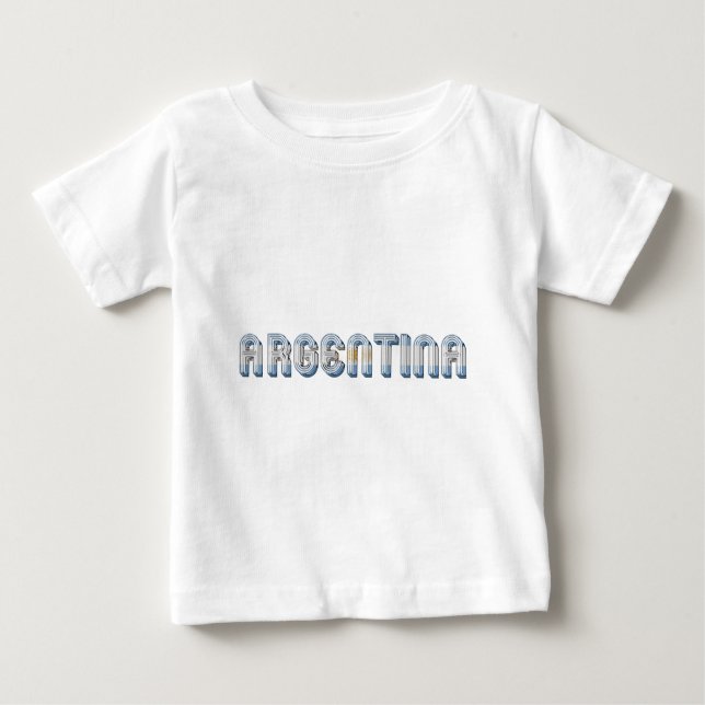 Argentinische Flaggenfarben Typografie Baby T-shirt (Vorderseite)