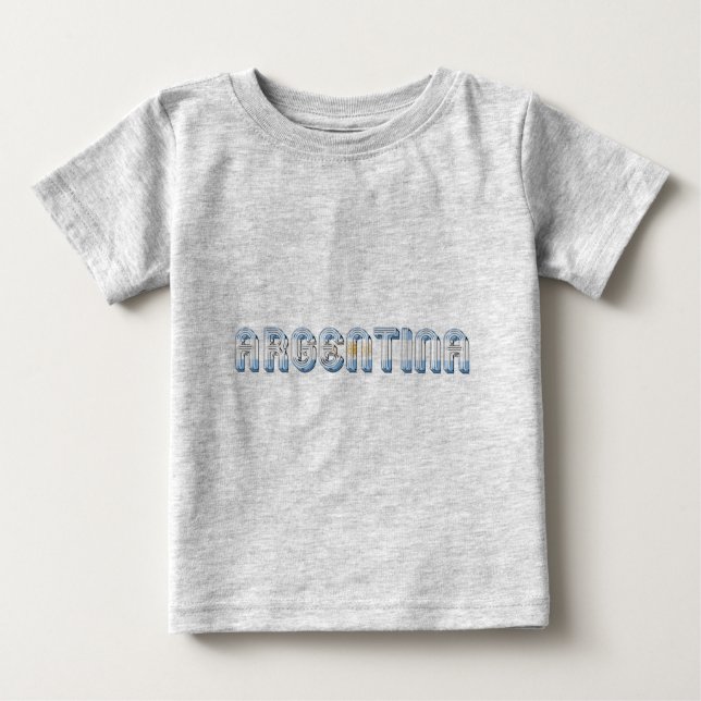 Argentinische Flaggenfarben Typografie Baby T-shirt (Vorderseite)