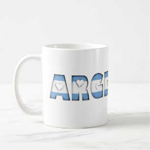 Argentinische Flaggenfarben Typografie Kaffeetasse