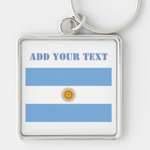 Argentinische Flaggenfußbälle - Argentinienblau Schlüsselanhänger