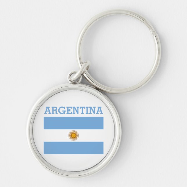 Argentinische Flaggenfußbälle - Argentinischer Bla Schlüsselanhänger (Vorne)