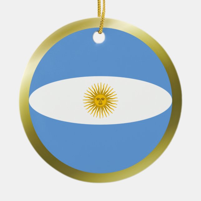 Argentinische Flaggenverzierung Keramikornament (Vorne)