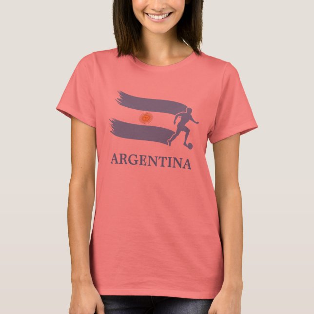 Argentinische Fußballflagge T-Shirt (Vorderseite)
