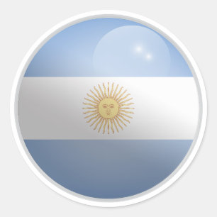 Argentinische Glossy Circle Flag Runder Aufkleber