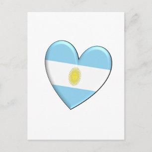 Argentinische Herzenflagge Postkarte