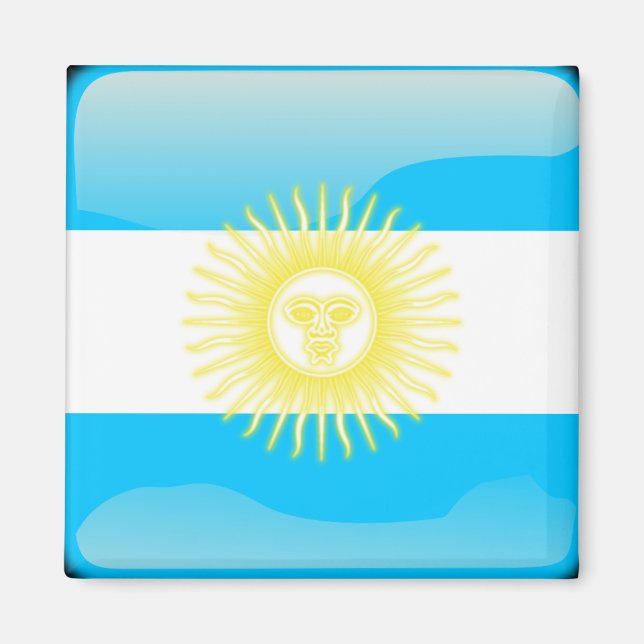 argentinische Hochglanzflagge Magnet (Vorne)