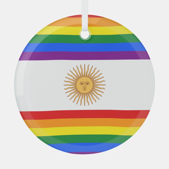 Argentinische LGBT-Flagge Ornament Aus Glas (Vorderseite)