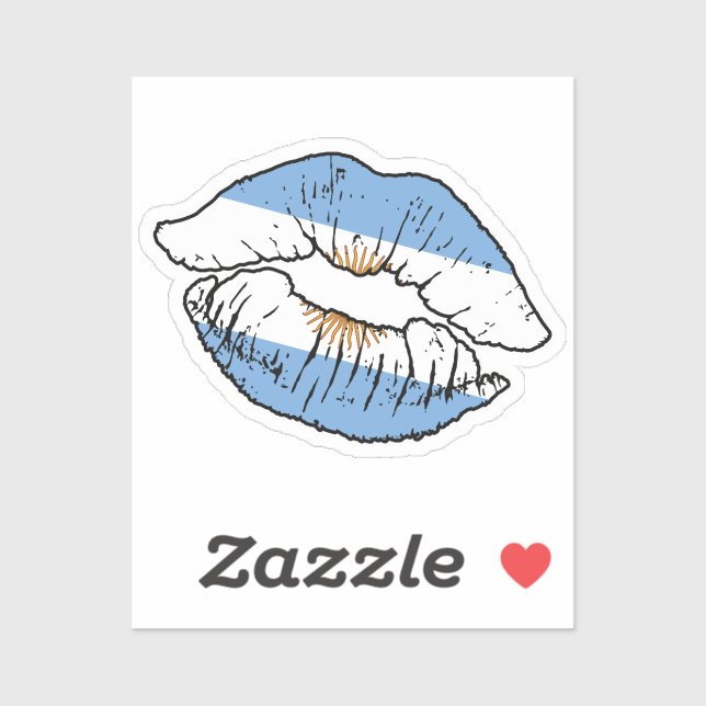 Argentinische Liebe Lipstick Aufkleber (Blatt)