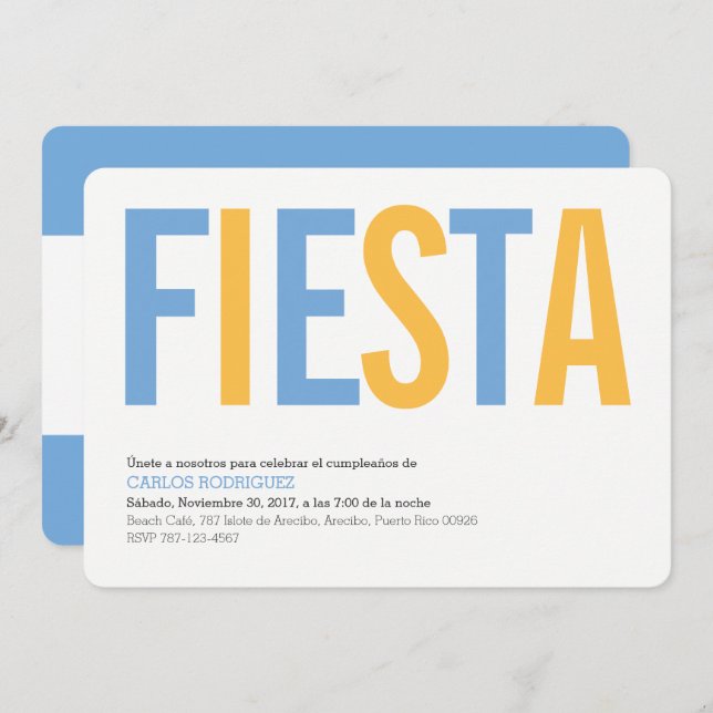 Argentinische Party Einladung (Vorne/Hinten)
