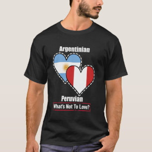 Argentinische Peruanische Herzflaggen Was gibt es T-Shirt