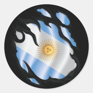 Argentinische Rippfahne Runder Aufkleber
