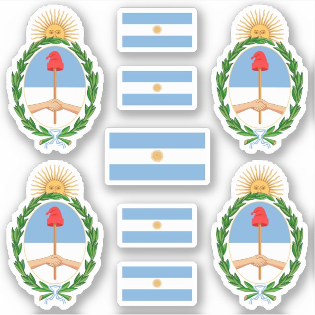 argentinische Staat-Symbole / Wappen und Flagge Aufkleber (Vorderseite)
