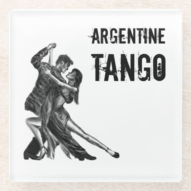 Argentinische Tango-Tanzkunst - Glaskunst - Unters Glasuntersetzer (Vorderseite)