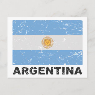Argentinische Vintage Flagge Postkarte
