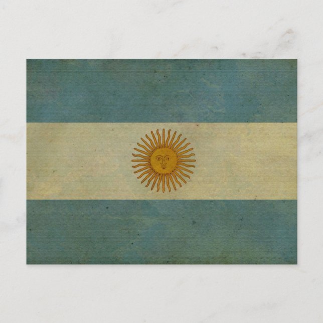 Argentinische Vintage Retropolis-Flagge Postkarte (Vorderseite)