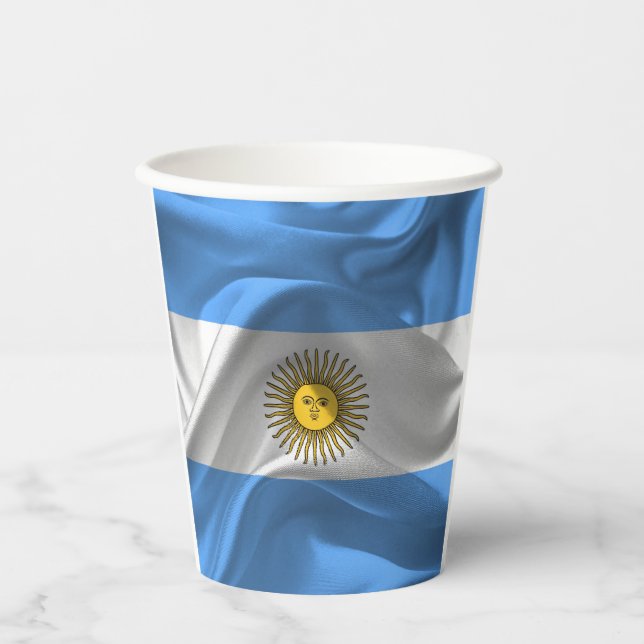 Argentinische Wappen-Papiertücher Pappbecher (Vorderseite)
